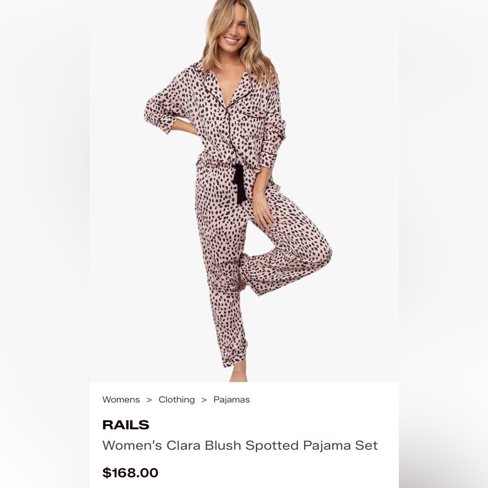 Rails women's Clara pajama set in a blush spotted print Size S